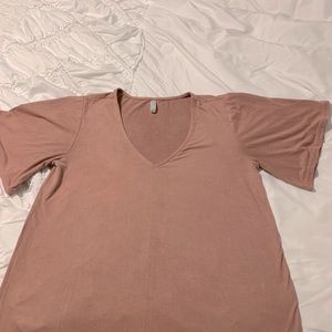 Sueded short sleeve top - boutique bought